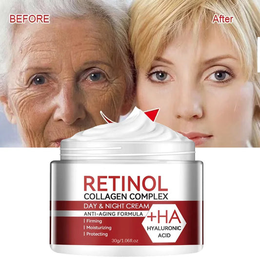 Crema reafirmante anti edad para el cuidado de la piel, Retinol para eliminar arrugas, Lifting, líneas finas, blanqueamiento, hidratante, brillo.